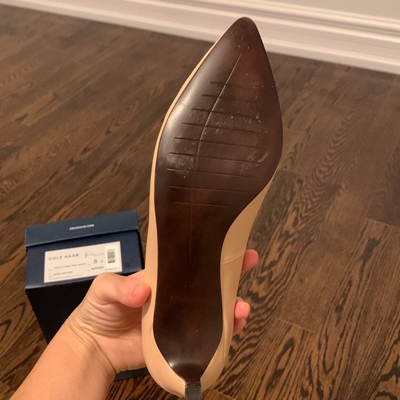New Cole Haan kitten heel nude leather pump size 8B - Picture 6 of 9